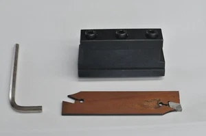 Carbide Tip CNC Parting Lathe Tool Holder Block 12mm Center Height 20mm Blade - Picture 1 of 3