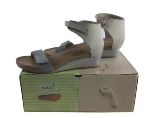 NAOT - Prophecy Leather Sandals Grey/Beige Women's Size EUR 38 US 7-7.5M - Picture 1 of 5