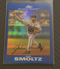 2007 Topps Chrome Blue Refractor John Smoltz #30 Atlanta Braves