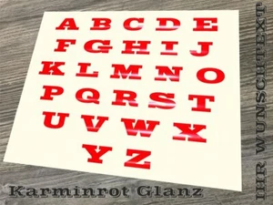 Wunschtext Sticker Rot Tuning Emblem Schriftzug Autoaufkleber Modellbezeichnung - Picture 1 of 2