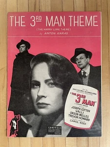 ORSON WELLES The 3rd Man Theme Vintage Sheet Music - 1949 Joseph Cotten, Valli - Picture 1 of 2