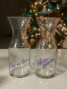Personalized mini carafe glass favor gifts birthday all holidays FAST FL SHIPPER
