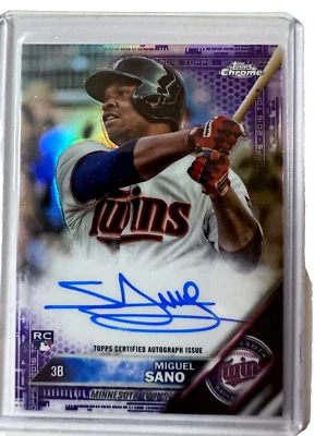 MIGUEL SANO TOPPS CHROME PURPLE REF ROOKIE AUTO 195/250 - Image 1 of 2