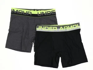 Under Armour 240562 Boys Kids 2-Pack Boxer Brief Underwear Black/Carbon Size YSM - Picture 1 of 2