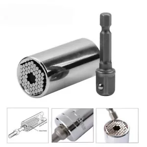 Juego de 2 piezas de llave de enchufe universal con adaptador de taladro eléctrico 7-19 mm - Imagen 1 de 2