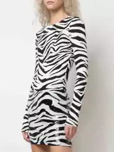 Alice + Olivia Delaina Tiger/Zebra Top Size S & Ramos Sequin Skirt, Size 6 - Picture 1 of 19