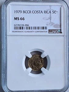 Costa Rica 5 Centimos 1979 NGC MS 66 - Picture 1 of 2