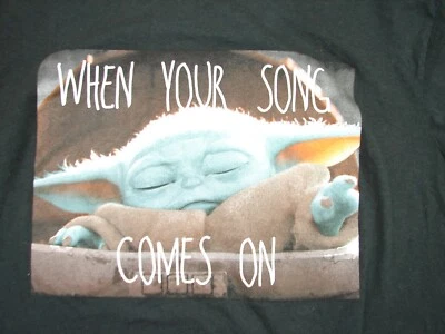 Camiseta Star Wars Jrs XXl 19 The Mandalorian Baby Yoda When Your Song Comes On Foto 1 de 4
