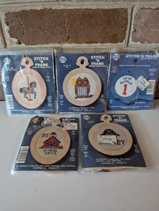 NMI Stitch N Frame Kreuzstich-Sets - Pony, Eule, Nummer 1, Schule - 5 Stück - Bild 1 von 3