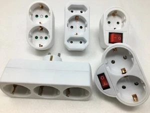 Schuko Doppel EU Kupplung ESA TT Steckdosen Adapter Schukostecker Dose  - Bild 1 von 6