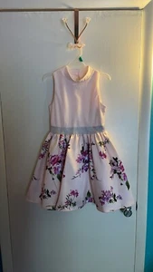 Pink Violet sleeveless pink floral girls Easter spring dress size 10 - Picture 1 of 11