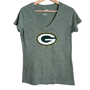 NFL Team Apparel Greenbay Packer V Neck T-Shirt Size L Green Tee - Bild 1 von 7