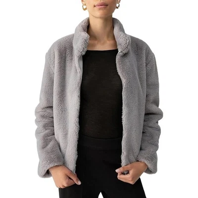 Sanctuary женщин светло-серый люкс искусственного меха повседневный Boxy короткое пальто куртка размер XXL - Изображение 1 из 4