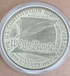1987-S Proof Constitution Commemorative Silver Dollar - Picture 1 of 4