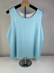 Susan Graver Style Baby Blue Sleeveless Blouse Size Large BNC1 - Foto 1 di 5