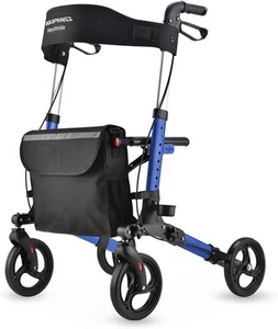 EQUIPMED Easy Stride Foldable Aluminium Walking Frame Rollator with Bag and Seat - Picture 1 of 9