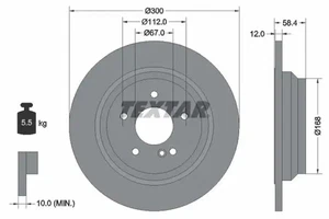 2x Disco de freno macizo 92176503 TEXTAR para MERCEDES-BENZ CLASE S SL - Imagen 1 de 7