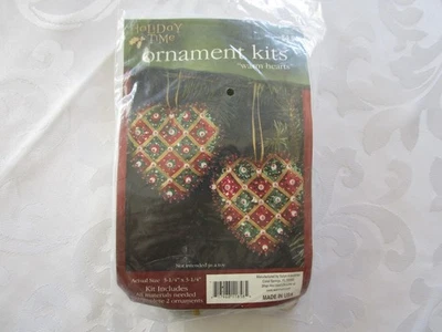 Kit de adornos Sulyn WARM HEARTS hace 2 cuentas con lentejuelas Navidad rojo verde NUEVO Foto 1 de 4