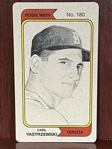 Carl Yastrzemski MARQUE A EL GANADOR #180 TEST CARD MESQUE HUESO CERVEZA - Picture 1 of 3
