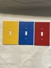 BUILDING BLOCKS SINGLE LIGHT SWITCH COVER PLATE Lot of 3 In Good Condition￼