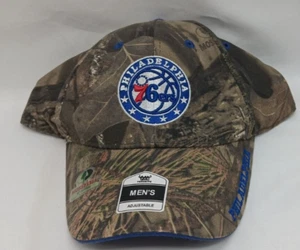 Cappello berretto regolabile Philadelphia 76ers NBA Mossy Oak palla preferita dai fan nuovo - Foto 1 di 12