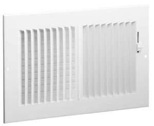 Registro de aire de pared lateral/techo HVAC 10x4 *Hart & Cooley 682 acero bidireccional blanco - Imagen 1 de 5