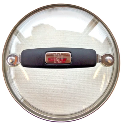 Paula Dean 6" Tapa Redonda Vidrio Transparente Mango de Goma Fresco Utensilios de Cocina Genuinos Foto 1 de 4