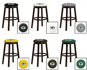 Packers NFL Bar Stool 24" or 28" Espresso Pub Game Room Man Cave She Shed  - Picture 1 of 10