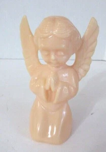 Vtg Hard Plastic Pink Kneeling Angel Figure Candy Container? - Picture 1 of 3