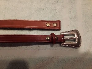 2 custom made bridle leather belts sizes 32 and 36 to 38 saddle tan unisex - Picture 1 of 2