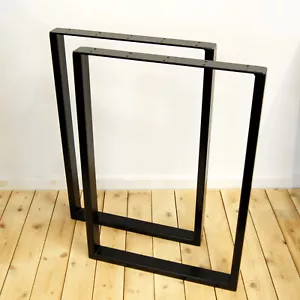 Juego de 2 patas cuadradas de metal industrial para muebles de mesa comedor/banco/oficina/escritorio - Imagen 1 de 6