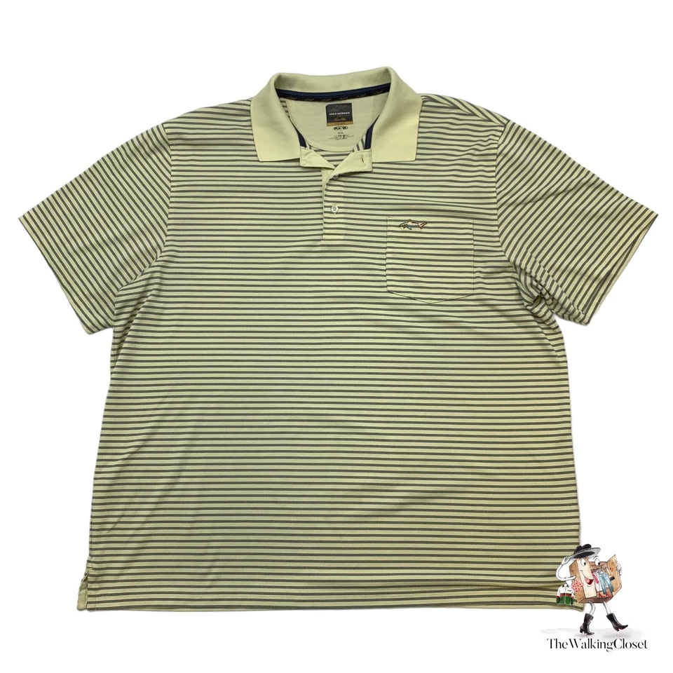Camisa de golf Greg Norman para hombre XXL 2XL oro amarillo Tasso Elba Five Iron PlayDry Polo Foto 1 de 4