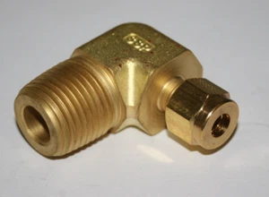 1/4 Tube x 1/2 MNPT Brass Male Elbow Fitting SSP Duolok IBD4ME8 - Picture 1 of 3