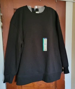 NWT Terra & Sky Women's 0X 14W Black Long Sleeve Cozy Sweatshirt - Picture 1 of 4
