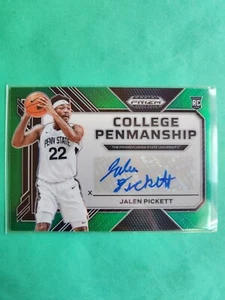 2023-24 Prizm Draft Picks College Penmanship Jalen Pickett RC Auto Green - Picture 1 of 3