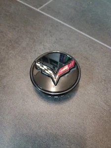 Corvette C7 ZO6 Original Felgen Deckel Center Cap Emblem Schwarz 1x - Bild 1 von 4
