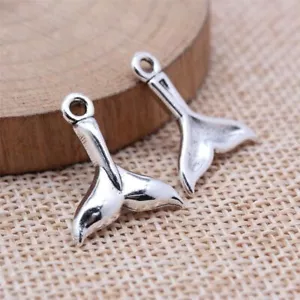 100 Pcs Tibetan Silver Whale tail Charms Pendant 20x16MM DIY Making C15910 - Picture 1 of 3