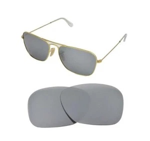 NUEVAS LENTES DE SOL POLARIZADAS PERSONALIZADAS PLATA HIELO AJUSTE RAY BAN CARAVAN 3136 55mm - Imagen 1 de 5