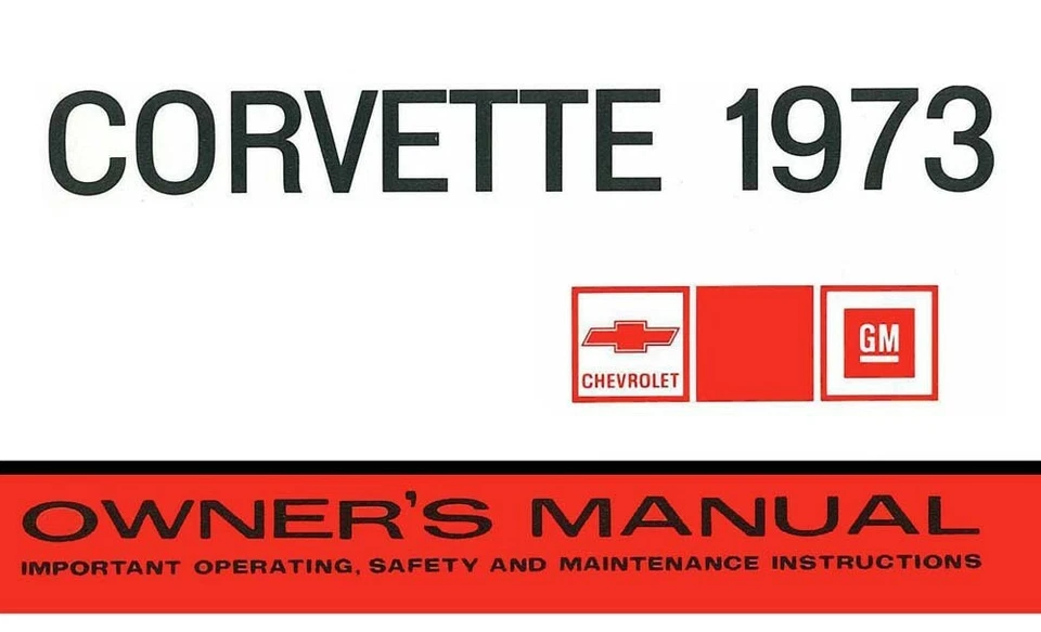 Chevrolet Corvette 1973 manual del propietario guía del usuario libro de referencia fusibles Foto 1 de 4