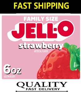Jell-O Strawberry Gelatin Dessert Mix (6 Oz Box) - Picture 1 of 6