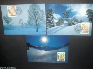 Liechtenstein "NATURE ~ CALLIGRAPHIC CHRISTMAS TEXTS ~ CHRISTMAS 1993" Max Cards - Picture 1 of 5