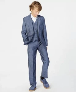 Calvin Klein Boys Sz 8 Blue 2 Piece Formal Suit Set - Picture 1 of 10