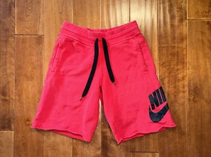 Nike Sportswear Alumni French Terry Shorts Mens Small Red Fleece Swoosh Logo - Picture 1 of 11