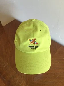 Cancun Mexico With Surfer Cap Hat Green Adjustable - Picture 1 of 6