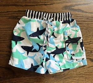 Snapper Rock Boys Swim Trunks Sz. 1 (6-12 mo) sharks print NWOT - Picture 1 of 4