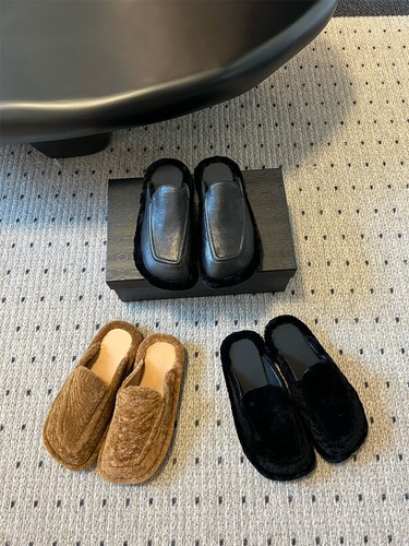 VANS Dries Van Noten Pelose Mezze Tratte Ciabatte Donna Invernali Testa Quadrata Suola Spessa