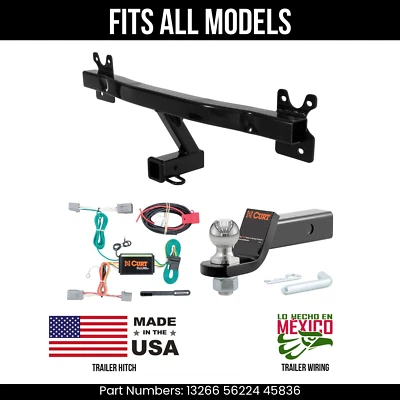 适用于 11 - 18 沃尔沃 S60 拖车挂 4 针接线 2 英寸球适合所有 Curt 3.5K 2 英寸拖曳 — 第 1/4 张图片