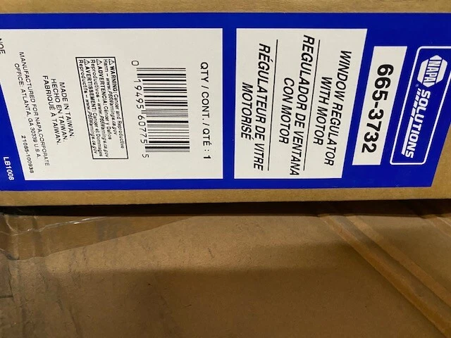 Napa Power Window Regulator and Motor Assembly 665-3732 (NEW) - Image 1 of 1