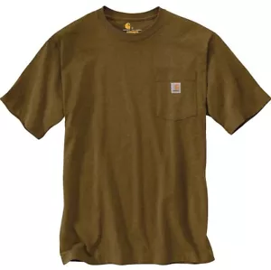 Camiseta Carhartt Para Hombre Ropa de Trabajo Bolsillo SS Engrasada Nogal Brezo XXL #K87-B90 - Imagen 1 de 1