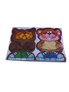 1988 Vintage American Greetings Stand-Up Animals Chipmnk Owl Valentines Card Set - Picture 1 of 4
